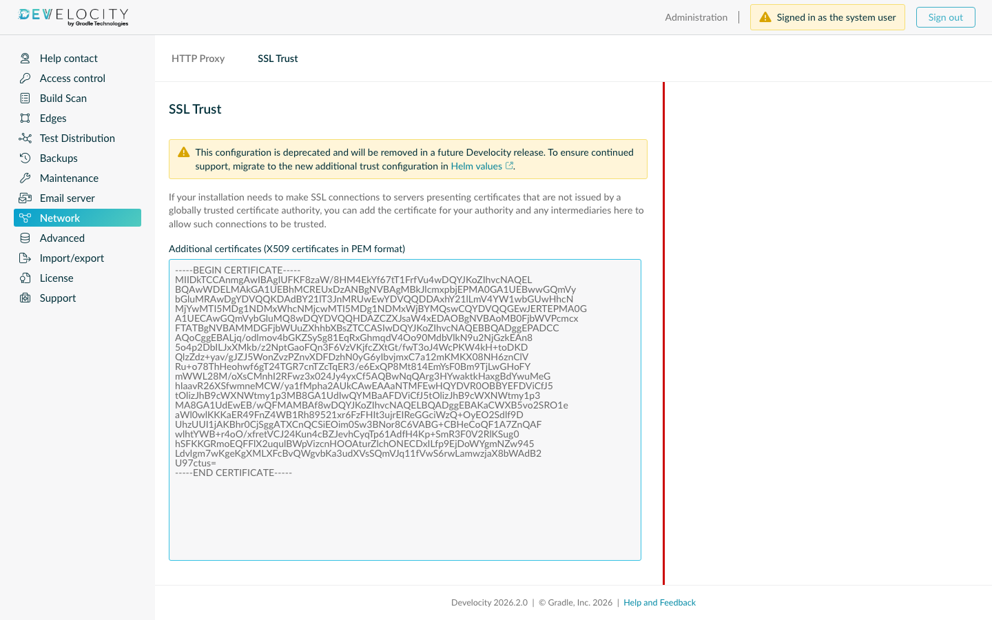 SSL Trust Configuration in Develocity UI