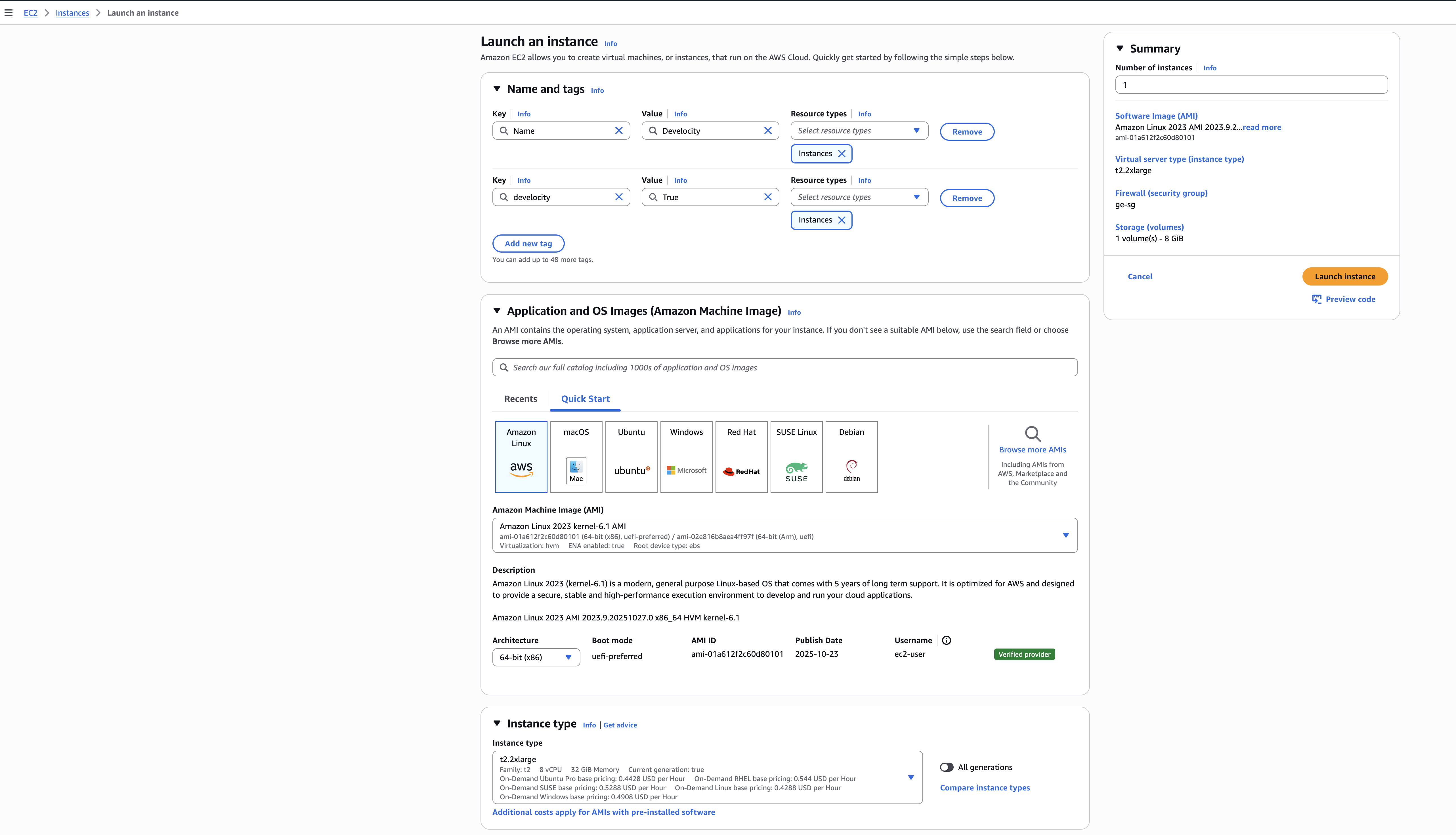 Choose the Instance Type