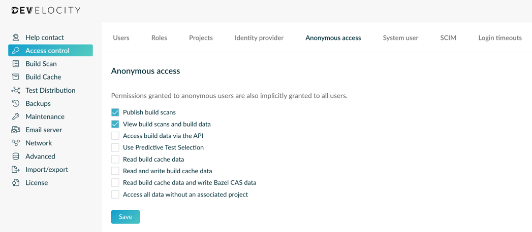 Anonymous User Permissions Configuration Overview
