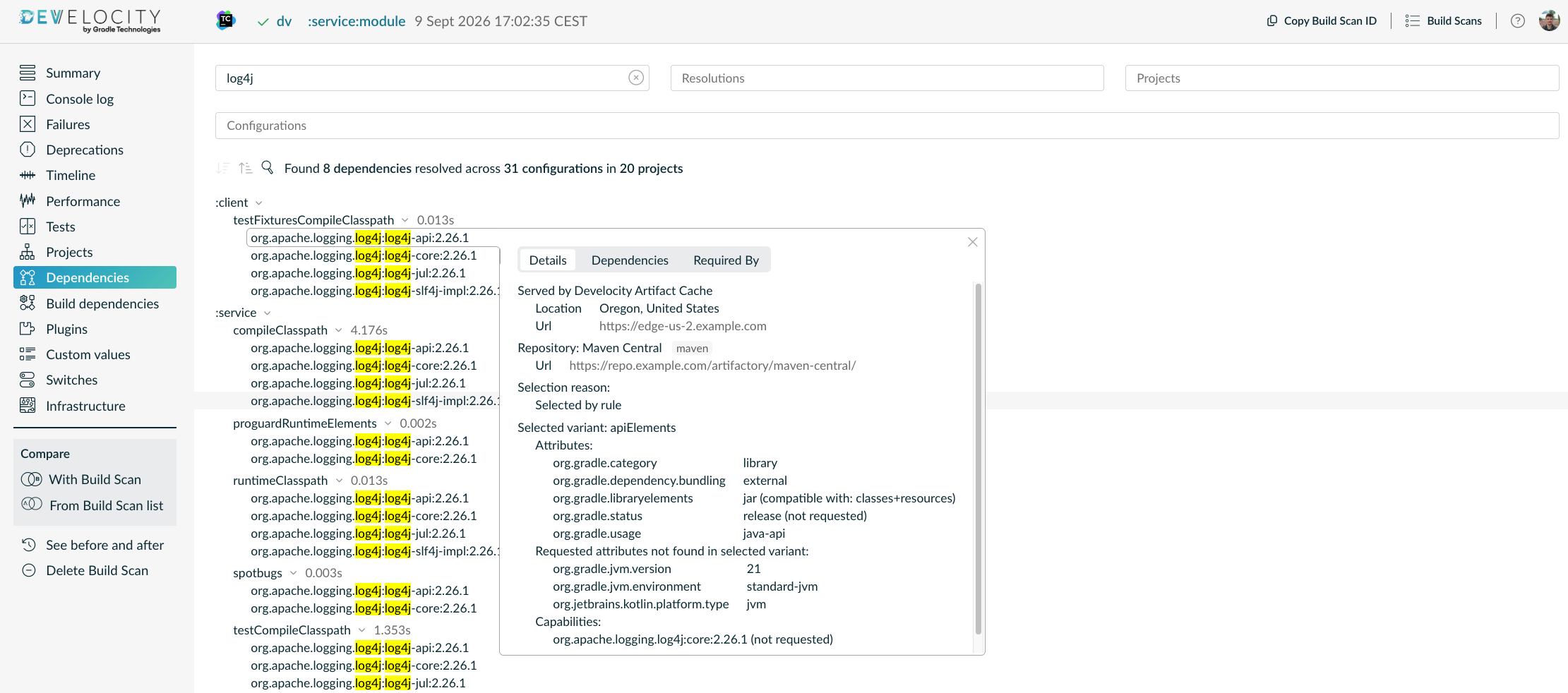 The Edge location that served the dependency