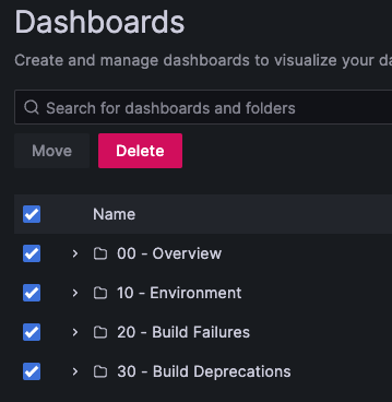 Example of Selecting All Dashboard Folders by Name
