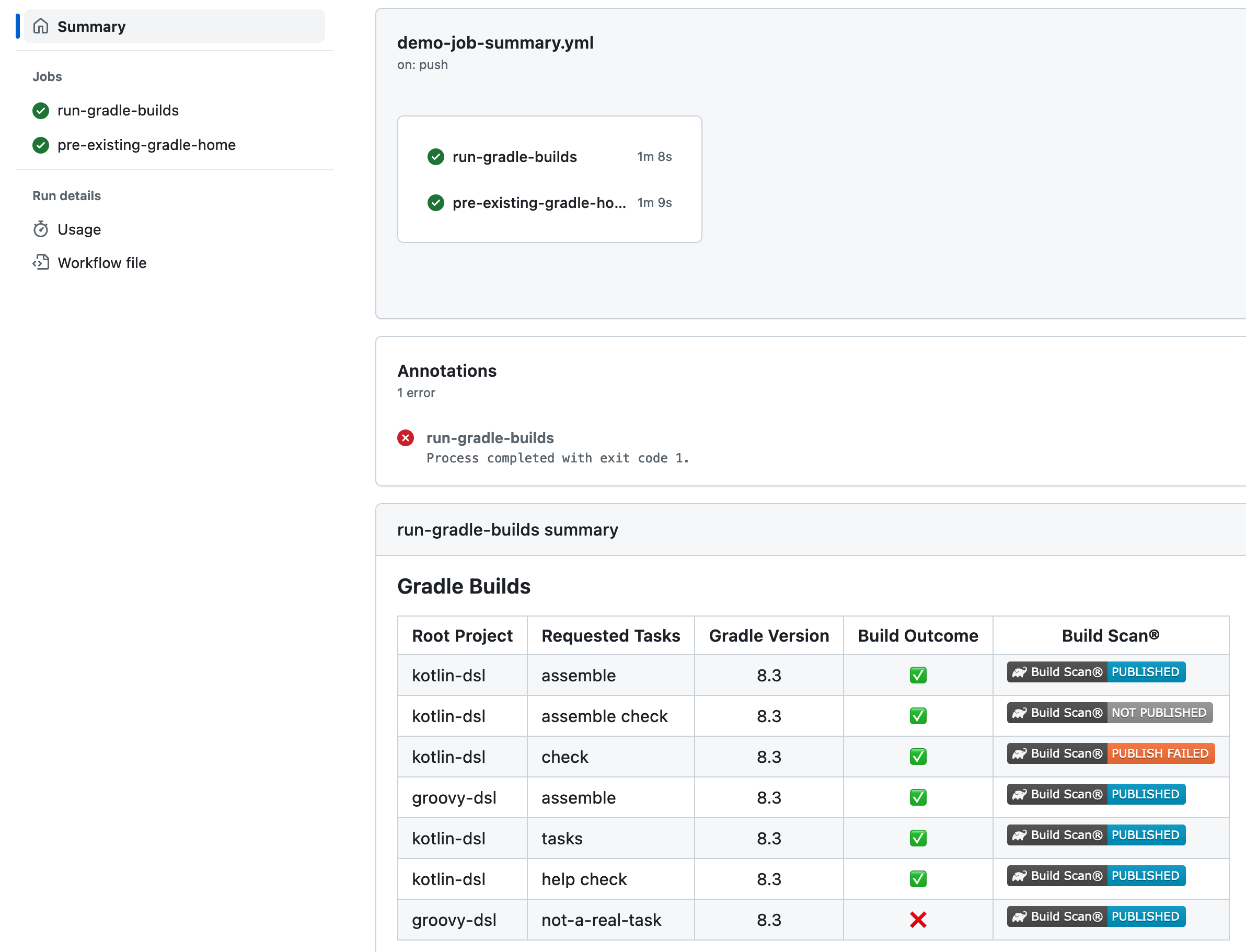 Gradle GitHub Action