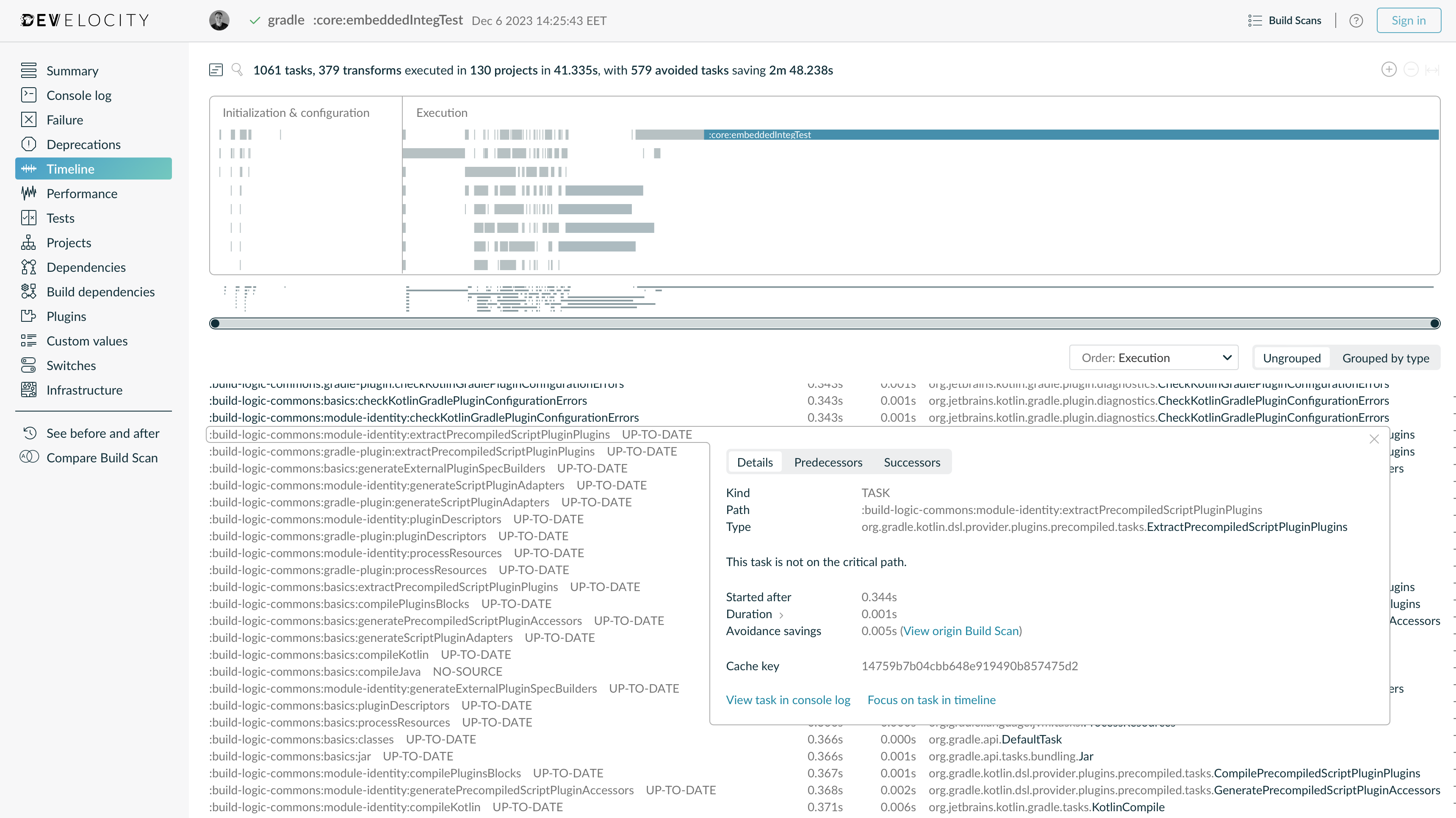 Example of Tracing Reused Task Outputs to Their Origin